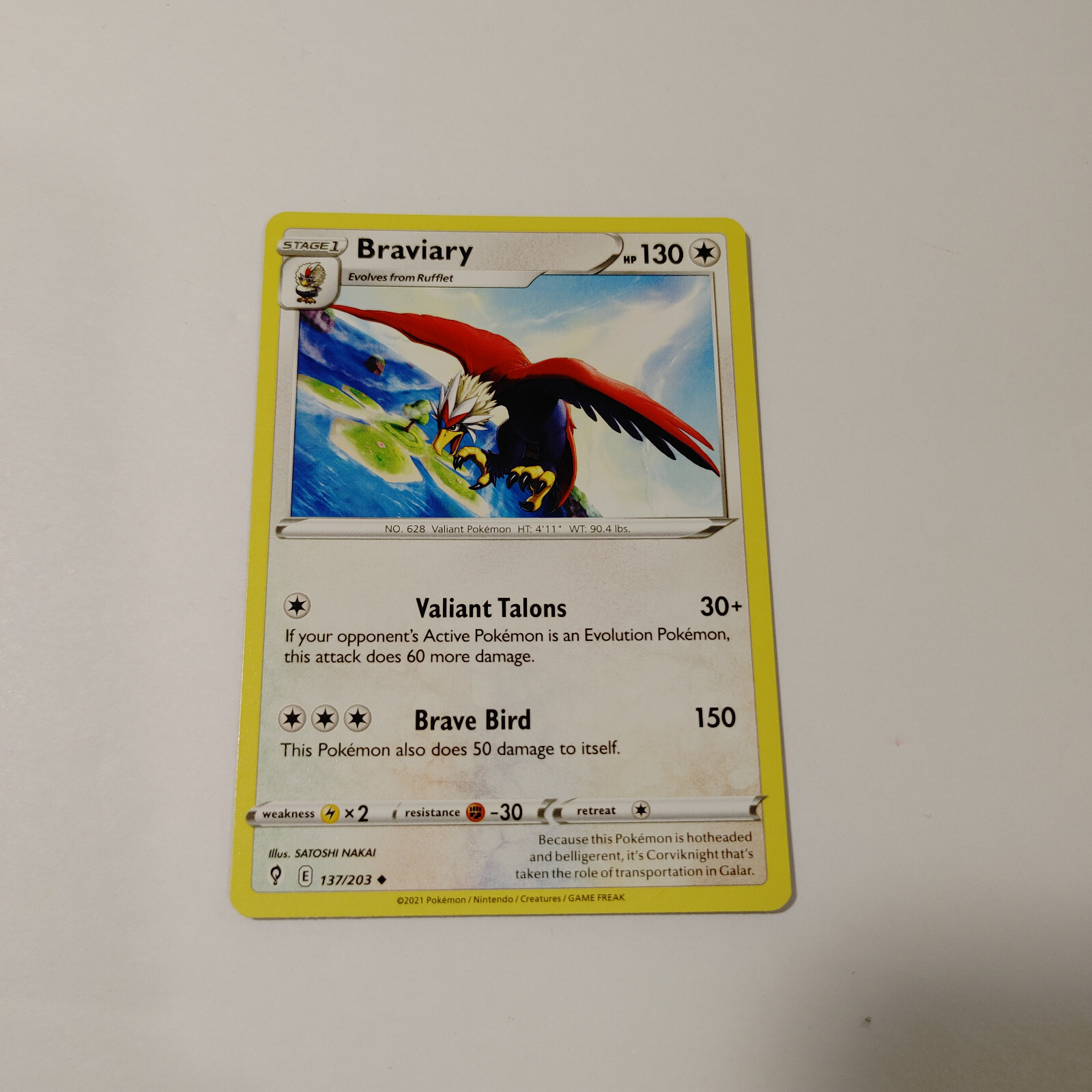 Pokemon Card Braviary NM Condition Ungraded SKU0017
