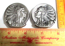2 Indian motorcycle screwback concho vintage collectible old biker memorabilia