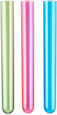BWS 5 5/8'' Assorted Neon Colors Blue Green Pink Plastic Test Tube Party Shot Gla