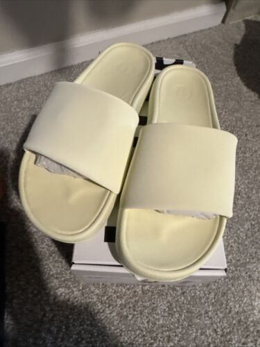 New: Lululemon Restfeel Slide Sandals LMNI Lemon Ice Yellow Women’s Size 8