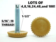4,16, 24, 48, 100!  5/16"-18 Furniture Levelers Adjustable Brown Glides Feet LD