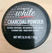 Ultimate White Activated Charcoal Infused Natural Teeth Whitening Powder 0.35 oz