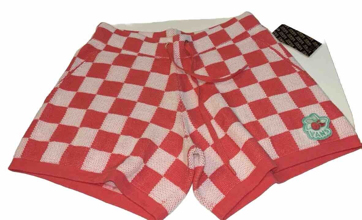 Women's Vans Pink/White Checkerboard Shorts NWT Fruity Fun Women's Vans Pink/White Checkerboard Shorts NWT Fruity Fun
