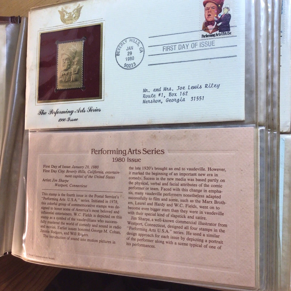 De colección 1980, réplicas de prueba de sellos coleccionables de Estados Unidos, oro 22KT, 19 páginas Foto 4 de 4