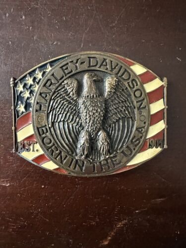 Harley Davidson USA Flag Belt Buckle