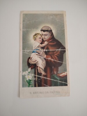 Sant' Antonio Da Padova Santino, Con Preghiera Holy Card S24