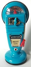 Raro banco de juguetes de plástico azul con luz lámpara medidora SF MF-308 vintage SF MF