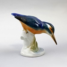 9942129-dds Porzellan Figur Vogel Eisvogel Wagner & Apel 11x8,5cm
