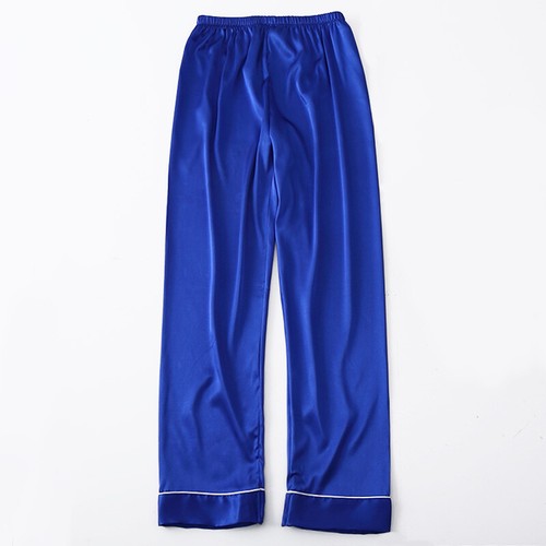 Men Silk Like Pajama Pants Lounge Sleep Trousers Soft Sleepwear Pyjama Bottoms - Picture 9 of 18