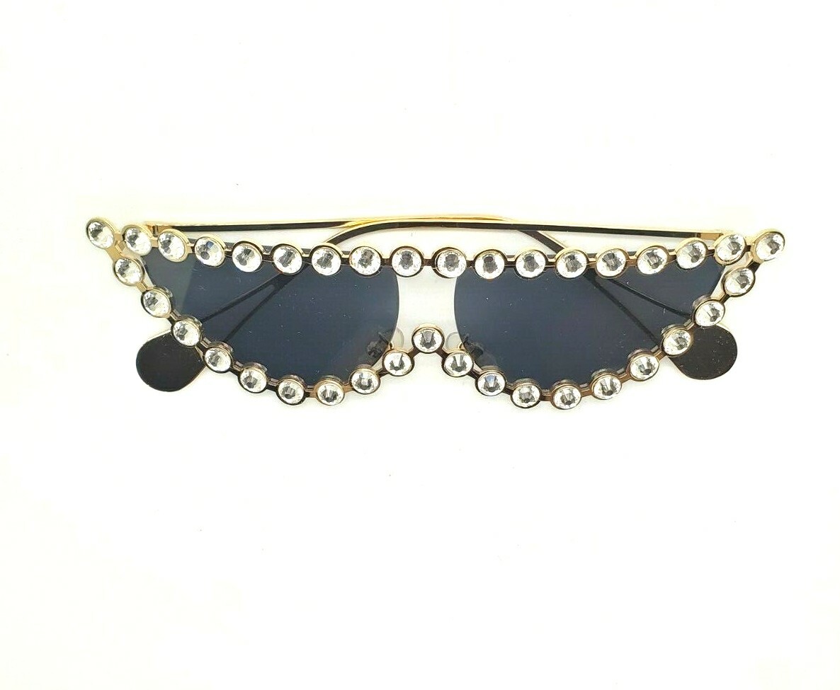 Rhinestone Cat Eye Frames Sunglasses - image 1