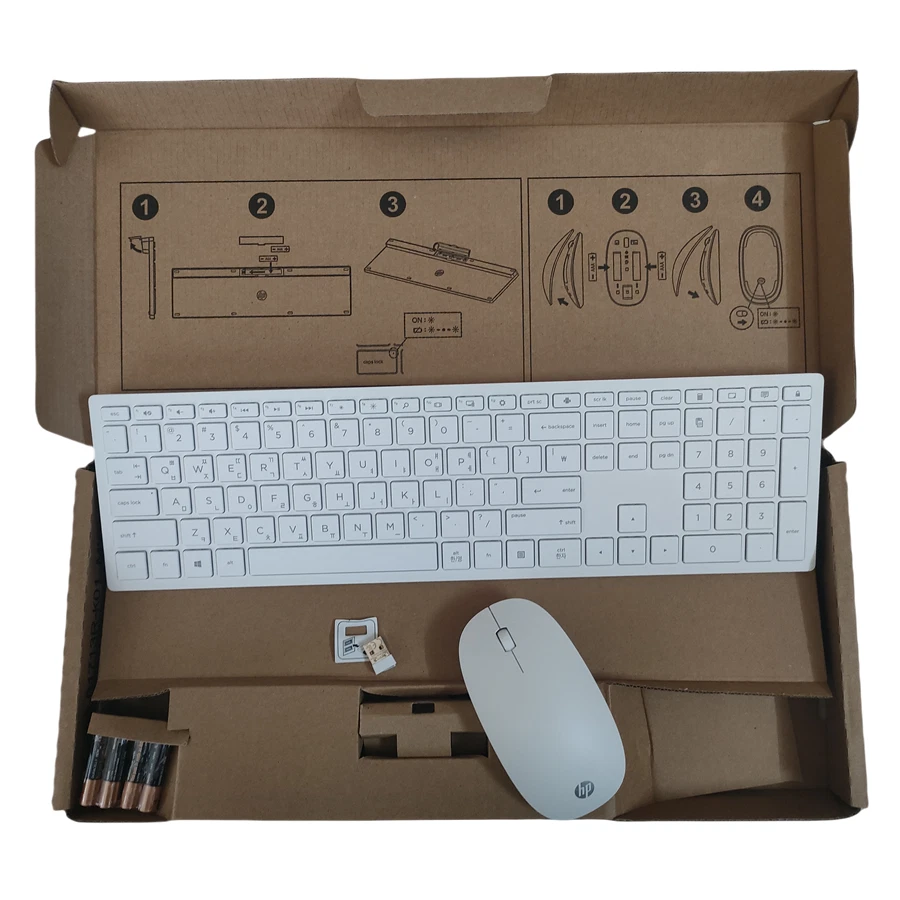 Korean layout white wireless combo keyboard and mouse for HP HSA-P003K HSA-P003M - Image 2 of 4