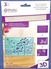 Gemini Delicate Dandelions 3D Embossing Folder & Stencils New Crafters Companion