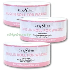 3x Cre8tion Muslin Wax Strips Roll 3.5" Applicator Waxing Hair Removal 100 Yards