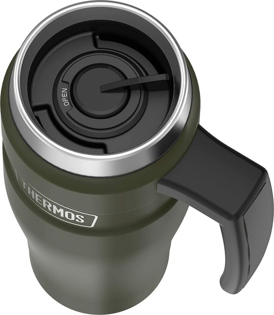 Thermos 16oz Stainless Steel Travel Mug Matte Army Green 7 Hours Hot/18