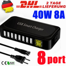 USB Ladestation Ladegerät 8 Port Multi Netzteil Charger 40W 8A Schnellladegerät