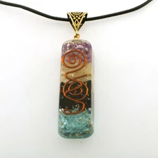 Entirely Zen 4 Layer Orgone Pendant + Cord Necklace EMF & 5G Protection