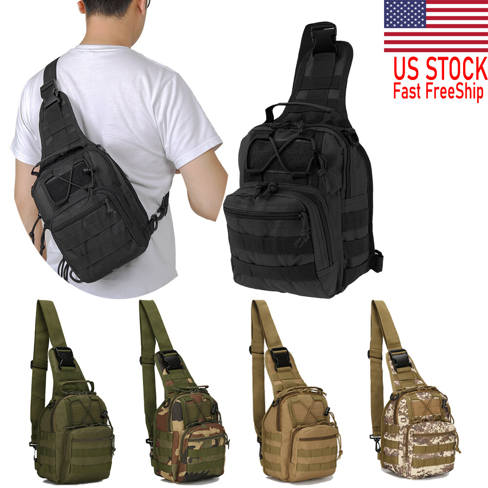 Tactical Chest Shoulder Bag Molle Crossbody Sling Backpack Outdoor
