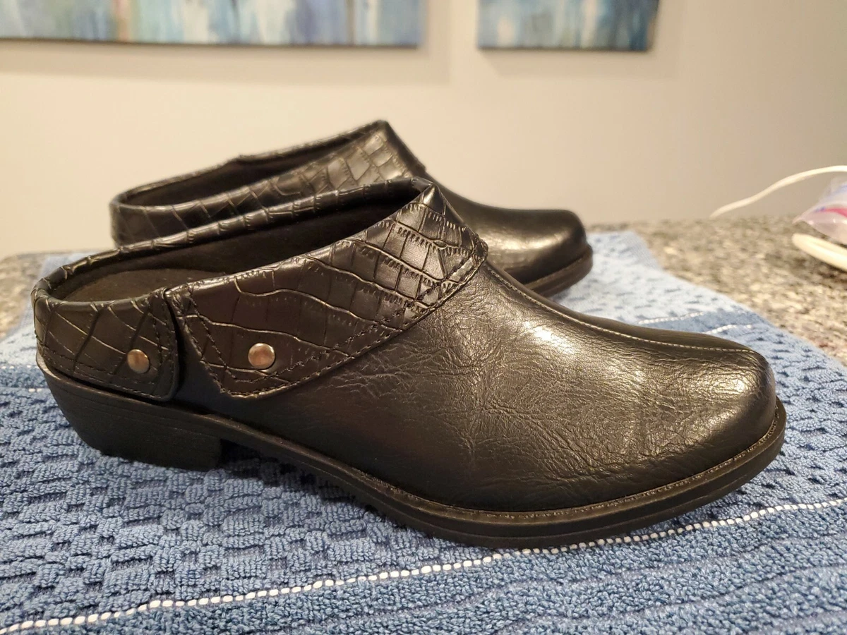 Easy Street Comfort Wave Insoles Clogs Mules Shoes Women s Size 7 M Black