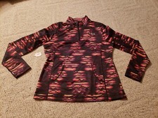 Fila Performance Running Jacket Womens 1/4 Zip Large L Front Pocket Thumb Holes