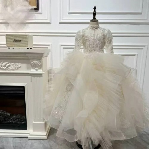 Child Formal Dress White Gorgeous Girl Clothing Elegant Girls Evening Dress Gown - Picture 12 of 12