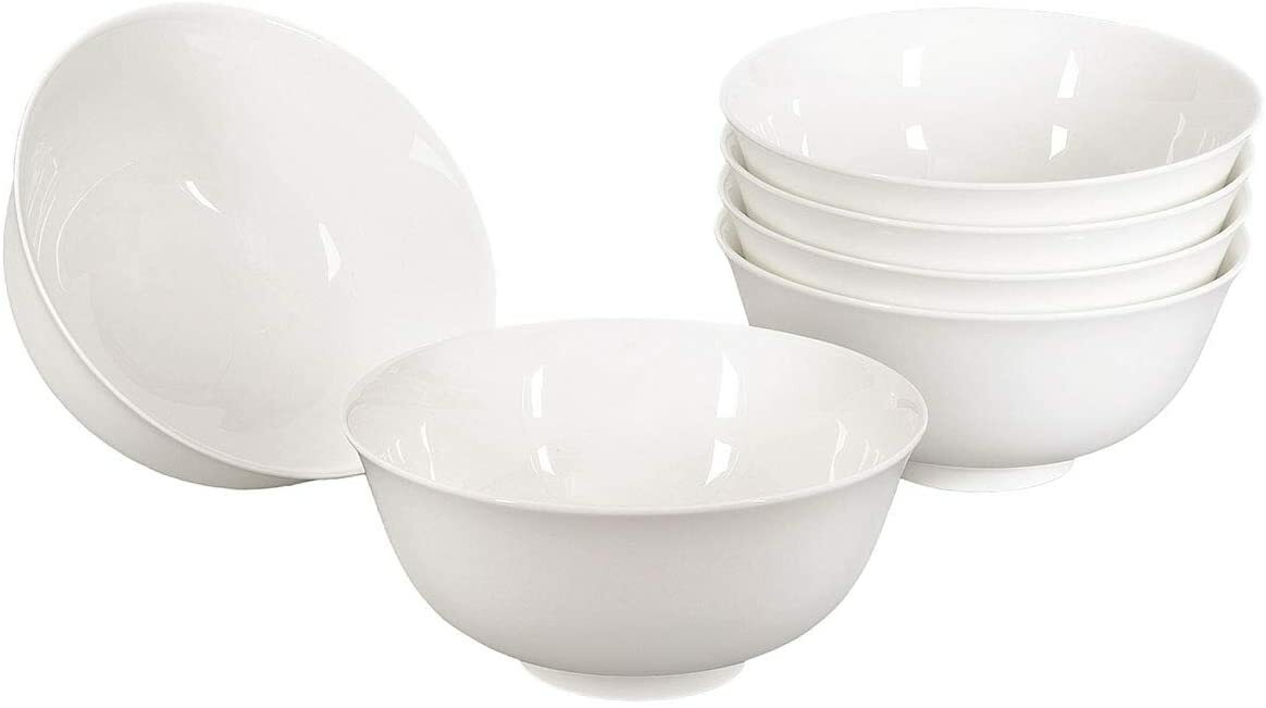 Porzellan Schüsseln / Nudelschalen / Schalenset 6-tlg. in weiß, Ø 17,5cm