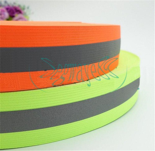 Breite 2 Zoll silber reflektierendes Band Streifen 2-50 m zum Aufnähen limette orange Stoff Safty Weste