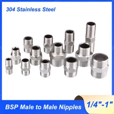 BSP Male to Male Stainless Steel Fittings Reducing Adaptors Hexagon Nipples