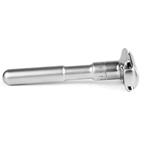 Variant ADJUSTABLE Safety Razor & 5 Double Edge Blades - Satin Chrome W 5 Blades