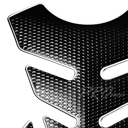 US 3D 4-Piece Customize Fuel/Gas Tank Pad Decal/Sticker Perforated Black+Chromed - Picture 3 of 5