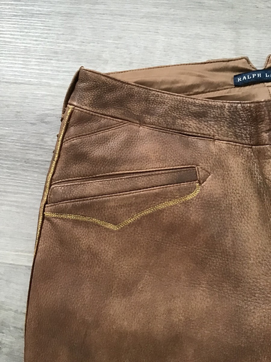 Ralph Lauren Deerskin Leather Western Jeans - Size US 6 / UK Ralph Lauren Deerskin Leather Western Jeans - Size US 6 / UK
