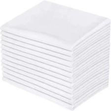White Standard / Queen Pillowcases Set of 12, Percale Heavy Quality Pillowcase w