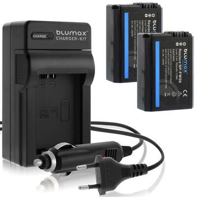 2x Akku + Lader für Sony NP-FW50  Alpha 5000 6000 6500  7R 7S 7R II  950 mAh