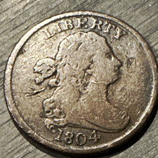 1804 Draped Bust 1/2 Cent  Crosslet 4 , Stems and a weak spiked chin