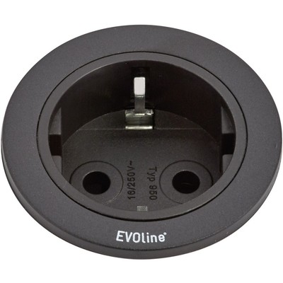 EVOline 159280000900 Einbau-Steckdosenleiste 1fach Schwarz  1 St.