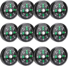 50 Pieces Mini Compass Small Button for Kids 20Mm Bulk Hiking Liquid Filled Surv
