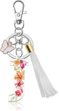 Alphabet Initial Letter Keychain Cute Acrylic Letter Keychain Tassel Butterfly P