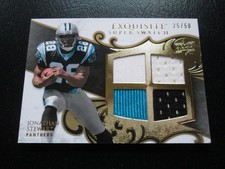 JONATHAN STEWART 2008 EXQUISITE GOLD SUPER SWATCH ROOKIE CARD #25/50. rookie card picture