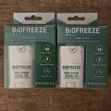 Biofreeze COOL FAST ACTING MENTHOL PAIN RELIEF DRY STICK 0.76 OZ X2 Exp 2027 