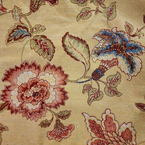 2 Vintage Croscill King Shams Jacobean Golden Floral 34X19 French Exotic Lilies - Bild 2 von 6