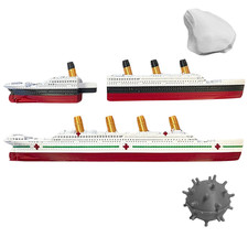2 pk Split In Half Titanic & Britannic Bath Boat And Pool Toy