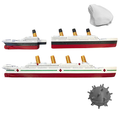 2 pk Split In Half Titanic & Britannic Bath Boat And Pool Toy