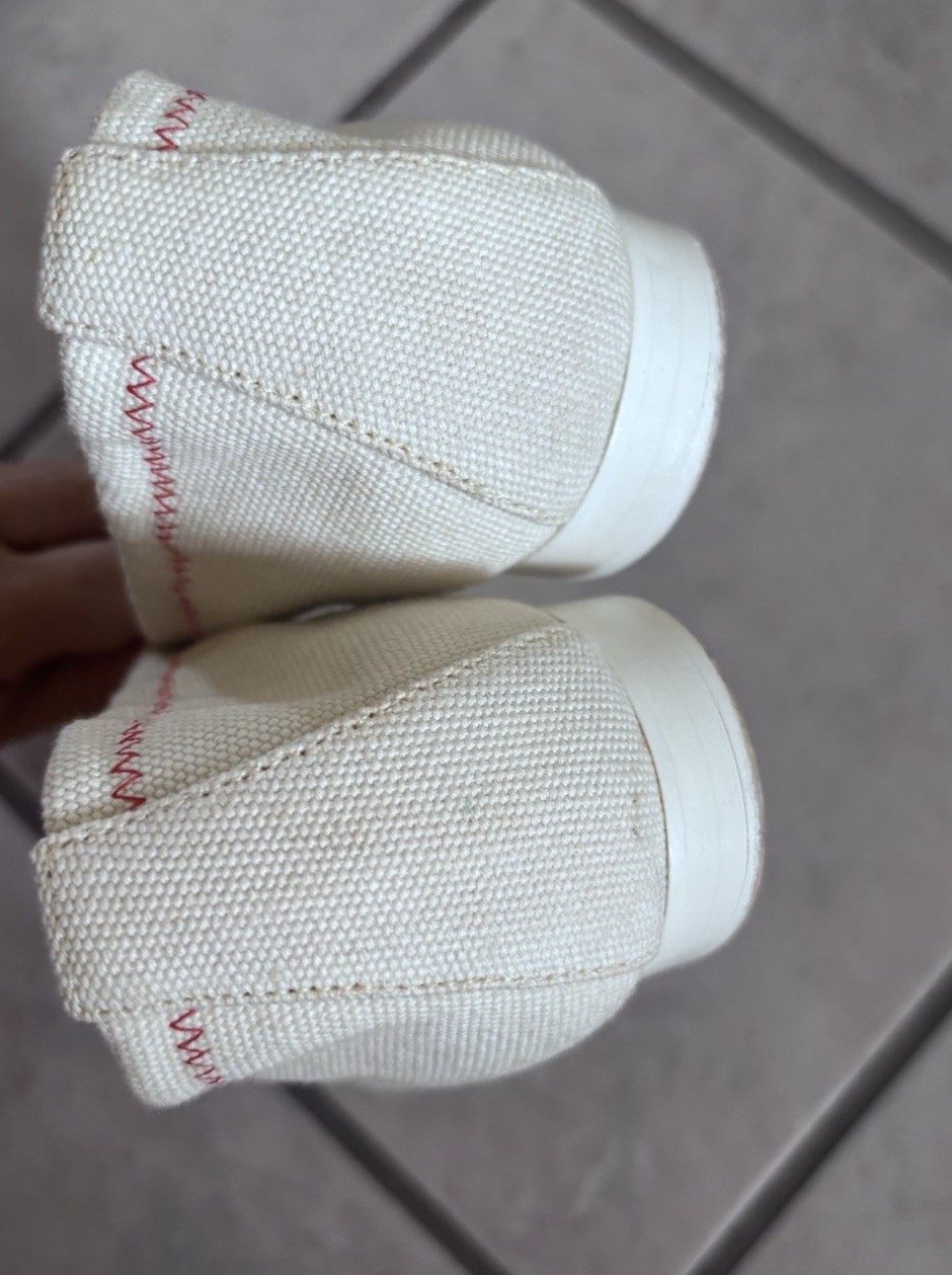 chanel ballet flats white canvas red python snake… - image 5