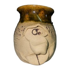 Ulgly Pencil Pot by Ulgly Potters Made In Wales Size 10cm High Brown Colour UK
