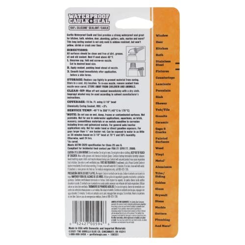 waterproof white silicone caulk sealant 2 pack