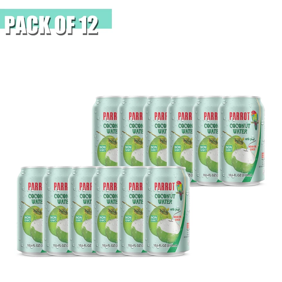 Agua de coco marca con pulpa 10,5 fl. Oz【Nuevo Embalaje】 Refrescante Sabor Coco Foto 3 de 4