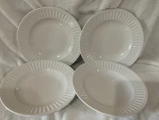 4 Philippe Richard BRENTWOOD  White Rimmed Soup Bowls Ceramic 8" GUC