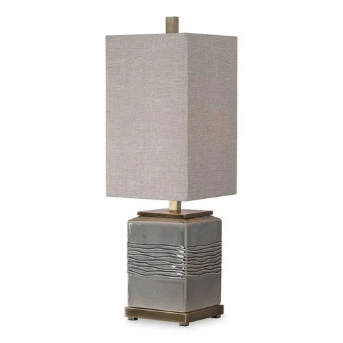 UTTERMOST 29680-1 COVEY WARM GRAY GLAZE CERAMIC BUFFET TABLE LAMP - Picture 1 of 4