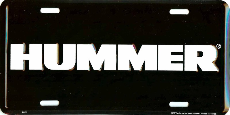 HUMMER METAL LICENSE PLATE AUTO CAR TAG NUMBER #2087-00