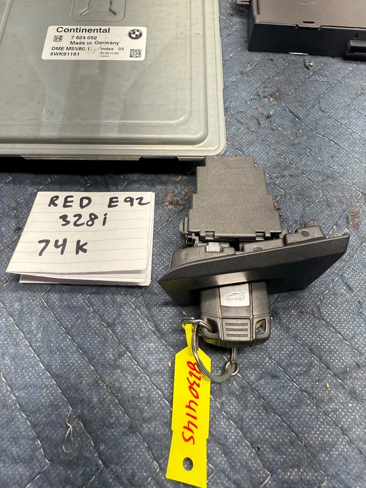 Juego de llaves BMW 328i MSV80.1 N51 DME ECU CAS3 2011 7614362 E90 E92 SULEV Foto 3 de 4