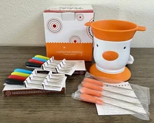 Scentsy 2012 Velata Fun Fondue Warmer CLEMENTINE Pedestal with Forks